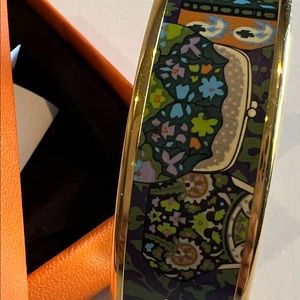 Hermes Paris Blue and Green Bangle Bracelet